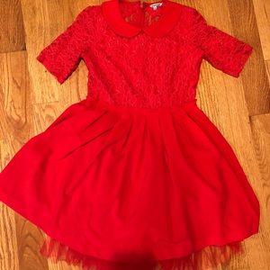 ModCloth Minuet Red Lace tulle dress S holiday
